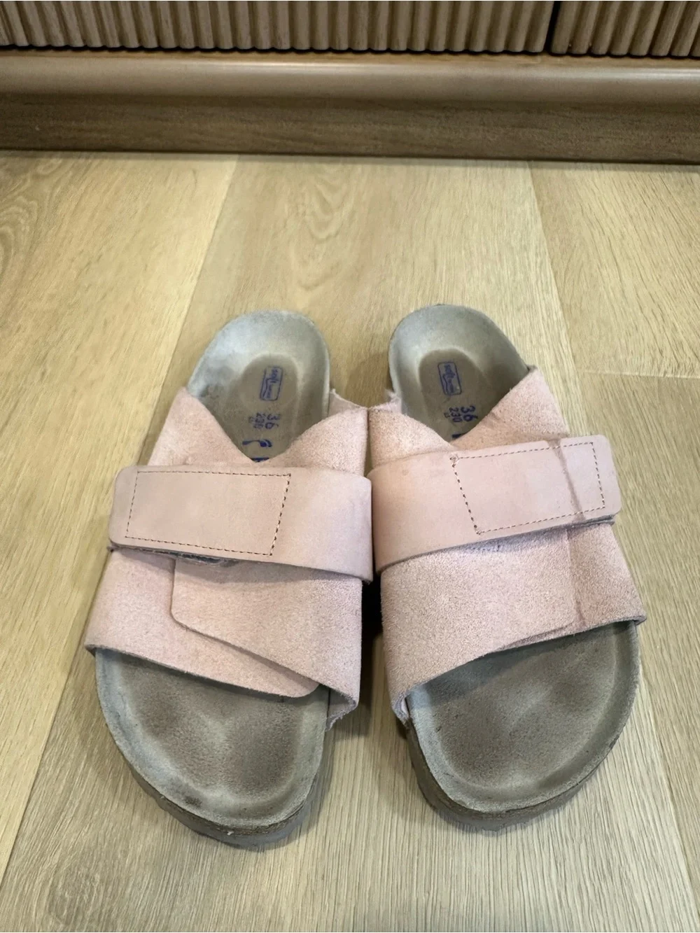 Birkenstock Kyoto sandals soft pink suede size 36